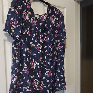 Floral Navy Women's Top